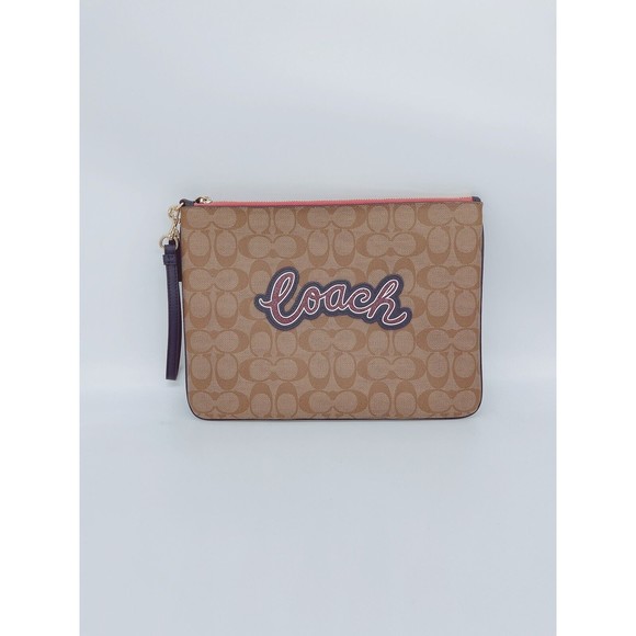 Coach F73153 Large Wristlet 30 In Signature Canvas With Coach Print NWT Org $198 - Picture 1 of 8